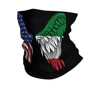 Calentador De Cuello ala De La Bandera Italiana De Estados Unidos E Italia Cuello Bufanda Respirable Pasamontañas Protección UV Bandana para Deportes Senderismo Ciclismo 25X50CM