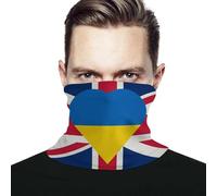 Calentador de Cuello Amistad Entre Ucrania y el Reino Unido Protección Solar Pasamontañas Multifuncional Bufanda Facial para Caza Pesca 26X30cm