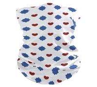 Calentador de Cuello Amor Rojo y Azul 4 de Julio Día de la Independencia Unisexo Pañuelo de Cabeza Secado rápido Bufanda Facial para Pesca Mujer 26X30cm