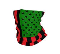 Calentador De Cuello Bandera Afroamericana Roja, Negra Y Verde Bufanda Cómodo Elegante Polainas De Cuello, para Motocicleta, Yoga, Caza, Senderismo, 26x30cm