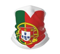 Calentador De Cuello Bandera De Portugal En Forma De Corazón Bandana Impreso Secado Rápido Polainas De Cuello, para Motocicleta, Correr, Senderismo, Mujer, 26x30cm