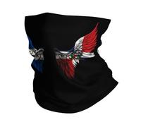 Calentador De Cuello Bandera De Salvador Y República Dominicana Bandana Respirable Pasamontañas Protección UV Cuello Bufanda para Cámping Senderismo Adulto 25X50CM