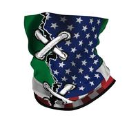 Calentador De Cuello Bandera Italiana Ondulada De Estados Unidos E Italia Cuello Bufanda Multifuncional Pasamontañas Respirable Bandana para Cámping Deportes Senderismo 25X50CM
