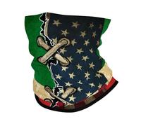 Calentador De Cuello Bandera Italiana Vintage De Estados Unidos E Italia Cuello Bufanda Respirable Pasamontañas Protección UV Bandana para Cámping Deportes Senderismo 25X50CM
