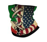 Calentador De Cuello Bandera Italiana Vintage De Estados Unidos E Italia Pasamontañas Durable Cuello Bufanda Respirable Bandana para Deportes Ciclismo Senderismo 25X50CM