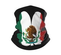 Calentador De Cuello Bandera Mexicana De Cuatro Hojas Pañuelo De Cabeza Impreso Unisexo Cuello Bufanda, para Correr, Pesca, Motocicleta, Senderismo, 26x30cm