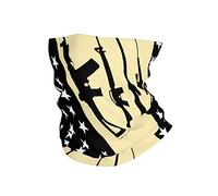 Calentador De Cuello Bandera Negra De Estados Unidos Bandana Viento Polvo Prueba Protección UV Cuello Pañuelo, para Correr, Pesca, Senderismo, Ciclismo, 26x30cm