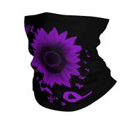 Calentador De Cuello Colibrí Girasol Prevención Concientización sobre La Violencia Doméstica Cuello Bufanda Protección UV Pasamontañas Multifuncional Bandana para Senderismo Ciclismo 25X50CM