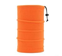 Calentador de cuello de forro polar para actividades al aire libre como ciclismo, esquí, correr, senderismo y snowboard con cordón ajustable (naranja)