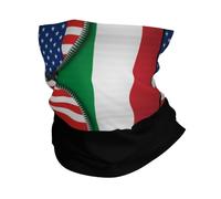 Calentador De Cuello Estados Unidos América E Italia Bandera Italiana Bandana Respirable Pasamontañas Durable Cuello Bufanda para Senderismo Ciclismo Cámping 25X50CM