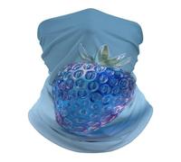 Calentador De Cuello Fresa De Cristal Azul Transparente Sombreros Lavable Unisexo Polainas De Cuello, para Pesca, Cámping, Caza, Senderismo, 26x30cm