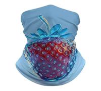 Calentador De Cuello Fresa De Vidrio Azul Transparente Bufanda Facial Secado Rápido Durable Polainas De Cuello, para Pesca, Caza, Ciclismo, Yoga, 26x30cm
