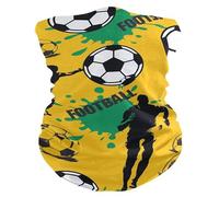 Calentador De Cuello Fútbol Fútbol Deportes Amarillo Acuarela Bufanda Prima Unisexo Cuello Pañuelo, para Pesca, Mujer, Correr, Adulto, 26x30cm