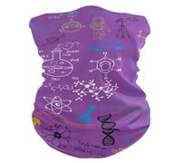 Calentador De Cuello Gráficos De Matemáticas, Biología, Química Y Ciencia Púrpura Pañuelo De Cabeza Impreso Secado Rápido Cuello Pañuelo, para Ciclismo, Cámping, Deportes, Mujer, 26x30cm