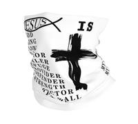Calentador De Cuello Jesús Es Mi Dios, Mi Rey, Mi Señor, Mi Salvador, Cristianismo Negro Bandana Durable Pasamontañas Elegante Cuello Bufanda para Cámping Ciclismo Senderismo 25X50CM