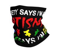 Calentador De Cuello La Sociedad Dice Que Soy Autista, Dios Dice Cuello Bufanda Durable Pasamontañas Respirable Bandana para Ciclismo Senderismo Cámping 25X50CM