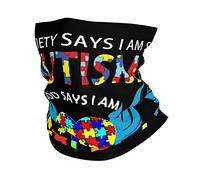 Calentador De Cuello La Sociedad Dice Que Soy Autista, Dios Dice Cuello Bufanda Protección UV Pasamontañas Respirable Bandana para Cámping Ciclismo Senderismo 25X50CM