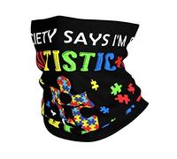 Calentador De Cuello La Sociedad Dice Que Soy Autista, Dios Dice Pasamontañas Durable Bandana Respirable Cuello Bufanda para Senderismo Ciclismo Cámping 25X50CM