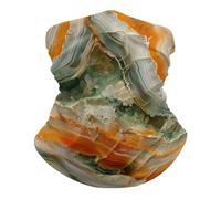 Calentador De Cuello Losa De Ágata con Rayas De Color Verde Crema Sombreros Viento Polvo Prueba Elástico Cuello Bufanda, para Senderismo, Mujer, Motocicleta, Ciclismo, 26x30cm
