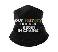 Calentador De Cuello Nuestra Historia No Empezó En Cadenas - Historia Negra Cuello Bufanda Respirable Bandana Durable Pasamontañas para Deportes Cámping Ciclismo 25X50CM