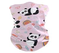 Calentador De Cuello Panda Animal Lindo Pájaro Flower Arcoiris Rosa Bufanda Facial Elástico Lavable Polainas De Cuello, para Deportes, Mujer, Pesca, Senderismo, 26x30cm
