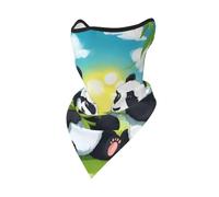 Calentador De Cuello Patrón De Dos Pandas Felices Pañuelo De Cabeza Unisexo Elegante Cuello Bufanda, para Mujer, Deportes, Motocicleta, Adulto, 24x51cm