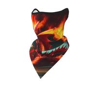 Calentador De Cuello Patrón del Rey Dragón En Fuego Pañuelo De Cabeza Elegante Unisexo Cuello Bufanda, para Pesca, Correr, Motocicleta, Cámping, 24x51cm