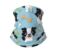 Calentador De Cuello Pelotas De Tenis Border Collie Azul Claro Bufanda Facial Protección UV Viento Polvo Prueba Polainas De Cuello, para Deportes, Ciclismo, Cámping, Senderismo, 26x30cm