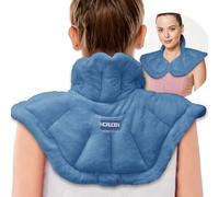 Calentador de cuello térmico para microondas y almohadilla térmica de hombro, almohadilla térmica de microondas con peso para cuello y hombros, compresa fría y caliente