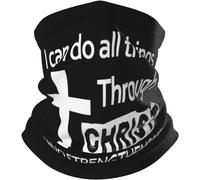 Calentador De Cuello Todo Lo Puedo En Cristo Jesús Bufanda Facial Elástico Protección Solar Polainas De Cuello, para Ciclismo, Correr, Yoga, Motocicleta, 26x30cm