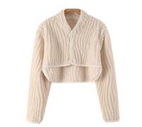 Calentador de hombros for mujer, funda térmica de manga larga for hombros, chal de franela gruesa con doble soporte for dormir cálido, aliviar el dolor y el frío.(Apricot,Medium)