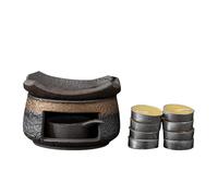 Calentador de horno de té de cerámica, quemador de aromaterapia de cedro y zen, calentador de cera de cerámica hecho a mano, lámpara aromática, portavelas de cera aromática de cera (marrón A)