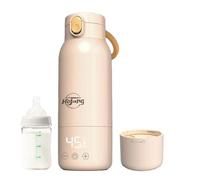 Calentador de Leche Portátil Auto-caliente de 520ml, Calentador de Biberones Ajustable 37-65°C con Calentamiento rápido, 10800mAh para Larga Autonomía, Carga rápida 48W