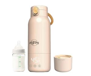 Calentador de Leche Portátil Auto-caliente de 520ml, Calentador de Biberones Ajustable 37-65°C con Calentamiento rápido, 10800mAh para Larga Autonomía, Carga rápida 48W