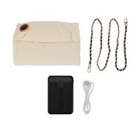 Calentador de Manos eléctrico, Almohadilla Plegable con Correa para el Hombro, Alimentado por USB con Pantalla, Manguito de Mano calentado de grafeno para Invierno (Amarilla)