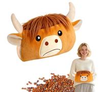 Calentador de manos para microondas, almohada de felpa de vaca de las tierras altas, almohadilla térmica para microondas, para manos, vientre, espalda, comodidad multiusos, regalo acogedor para