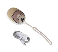 Calentador de Manos portátil con diseño de Animales, USB y lámpara LED; Calentador eléctrico Recargable para el hogar y la Oficina, con batería de 1500 mAh y cordón de Silicona. (Brian)