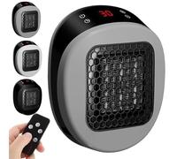 Calentador De Pared Pequeño Heatflash, Calentador Heat Me Pro De 600w Con Control Remoto, 3 Segundos, Elemento De Calefacción Cerámico Ptc, Función De Temporizador De 12 Horas, Para Dormitorio gray