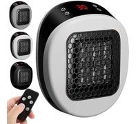 Calentador De Pared Pequeño Heatflash, Calentador Heat Me Pro De 600w Con Control Remoto, 3 Segundos, Elemento De Calefacción Cerámico Ptc, Función De Temporizador De 12 Horas, Para Dormitorio white
