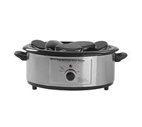 Calentador de piedras de masaje, 6 L, color negro, esmalte de aluminio, acero inoxidable, moderno, duradero, 750 W, estándar de la UE 220 V, 50 Hz, 212 ℉, 6,34 cuartos de cuarto, 18 x 12 x 9,8