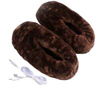 Calentador de pies eléctrico - Pantuflas de calefacción de carga USB de felpa, calentador de pies para interiores, zapatos cálidos para pies, pantuflas de calefacción eléctrica suave para clima frío