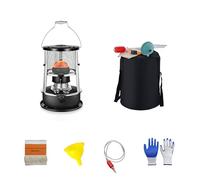 Calentador de Queroseno, Calentador Portátil, Estufa de Queroseno de Altura Ajustable, con Bolsa de Almacenamiento y Accesorios(Black)