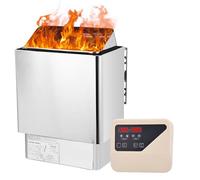 Calentador de sauna eléctrico, horno de sauna de acero inoxidable de 3-9 kw, calentador de baño de vapor seco SPA con juego de tecnología de sauna de retardo de tiempo, soporta desintoxicación 9KW