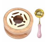 Calentador de Sellos de Cera, Kit de Cera Para Horno de Fusión, Sellos de Lacre Horno, Sello Lacre Kit, para Sellar Sobres, Invitación de Boda, Embalaje de Regalo (Madera)
