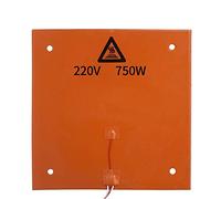 Calentador de silicona para impresora 3D VOANZO, 12,2x12,2 pulgadas, 220V, 750W, alfombrilla para cama caliente con termistor, respaldo adhesivo fuerte para cr-10 cr-10s