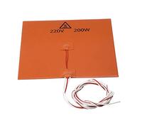Calentador de silicona para impresora 3D VOANZO, 7,87X7,87 pulgadas, 220V, 200W, alfombrilla para cama caliente, almohadilla para cama con termistor, respaldo adhesivo fuerte para Prusa i3