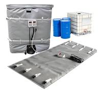 Calentador de tambor para tanque de plástico IBC, manta de calentamiento de barril de 1000 L/275 galones con controlador de temperatura de 0 ~ 120 ℃, banda de calefacción resistente para contenedores