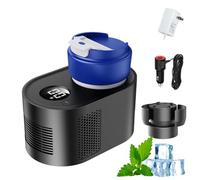 Calentador de tazas 2 en 1 para coche, soporte inteligente para tazas con pantalla digital de temperatura, taza portátil de refrigeración caliente y fría para viajes, oficina y exteriores
