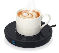 Calentador de Tazas Calentador de Bebidas con Placa Eléctrica hasta 80℃, Calentador Portatil de Café con 3 Configuraciones de Temperatura para Calentar Café, té, Leche, Cacao (Negro)