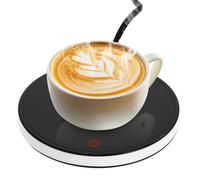 Calentador de Tazas de Café Inteligente con 2 Ajustes de Temperatura, Posavasos Eléctrico Calentado hasta 55 ℃, Placa Calentadora de Bebidas Eléctrica Apagado Automático de 8 Horas (Blanco)